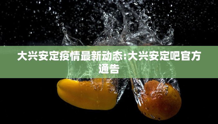 大兴安定疫情最新动态:大兴安定吧官方通告