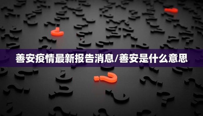 善安疫情最新报告消息/善安是什么意思